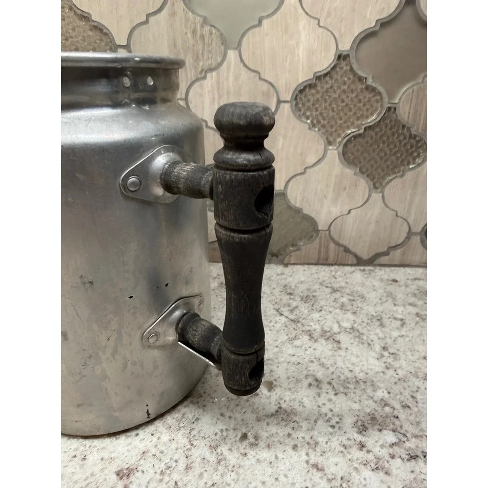 Vintage Princess Pure Aluminum Coffee Pot Wood Handle Made in USA Farmhouse Deco
